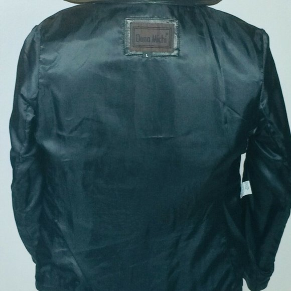 Dona Michi Black Leather Jacket Large Measurements - Picture 7 of 7